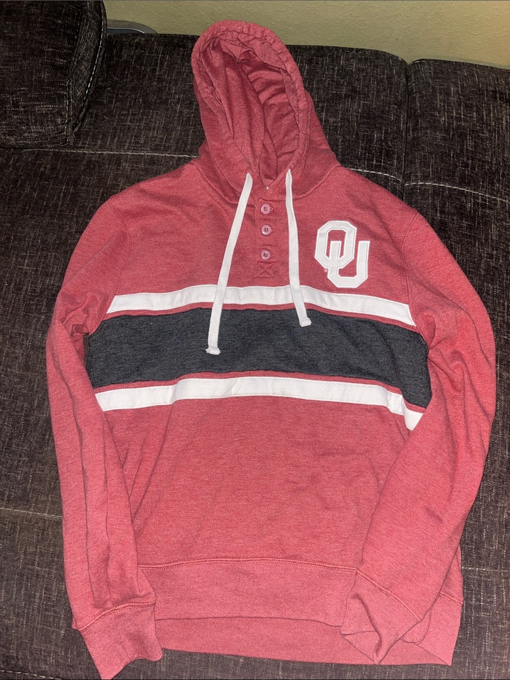 OU Collegiate Red & Black Hooded Sweatshirt - Pullover Hoodie